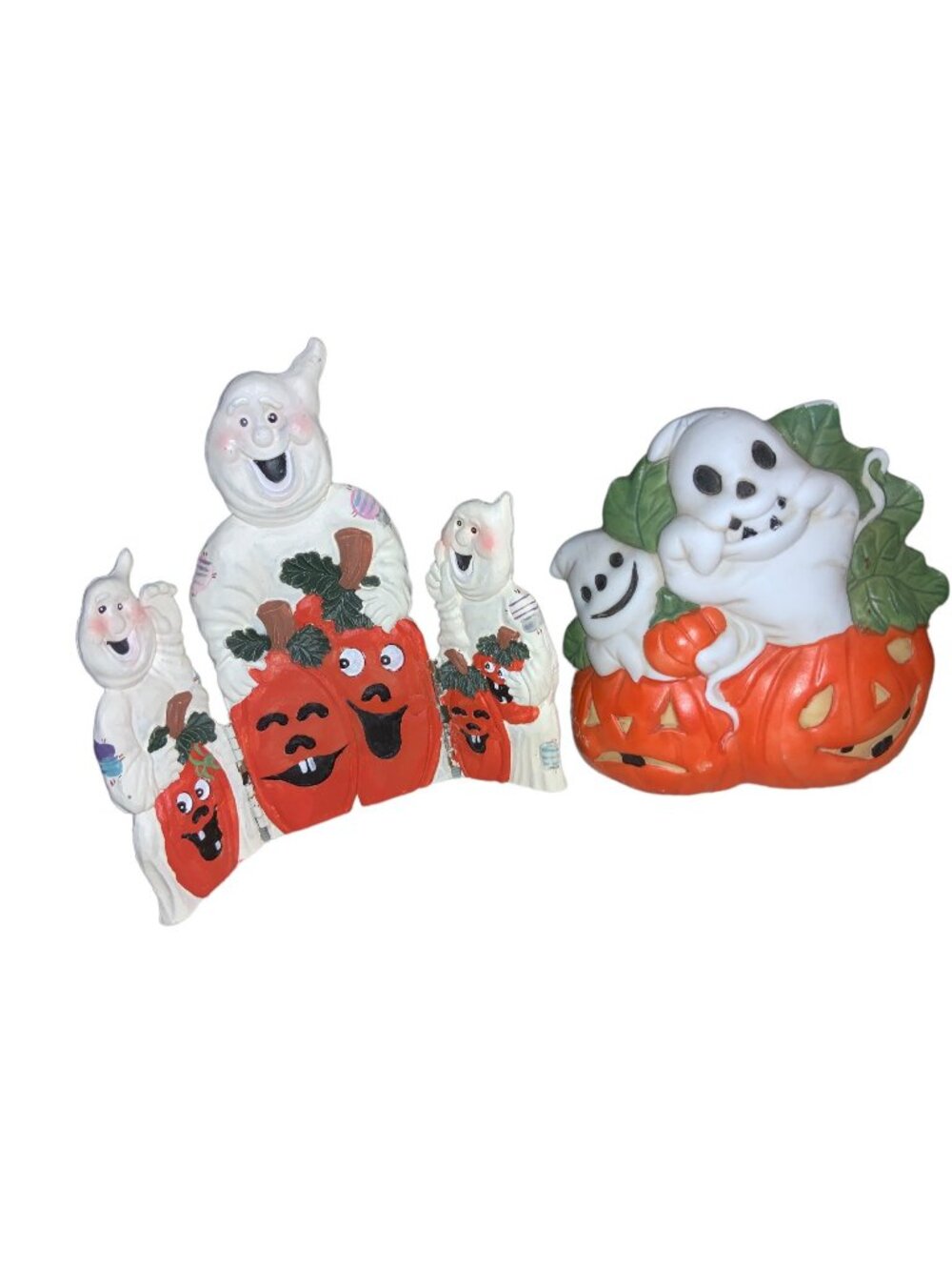 Halloween Ghost and Pumpkin Halloween Decor Figurine Set